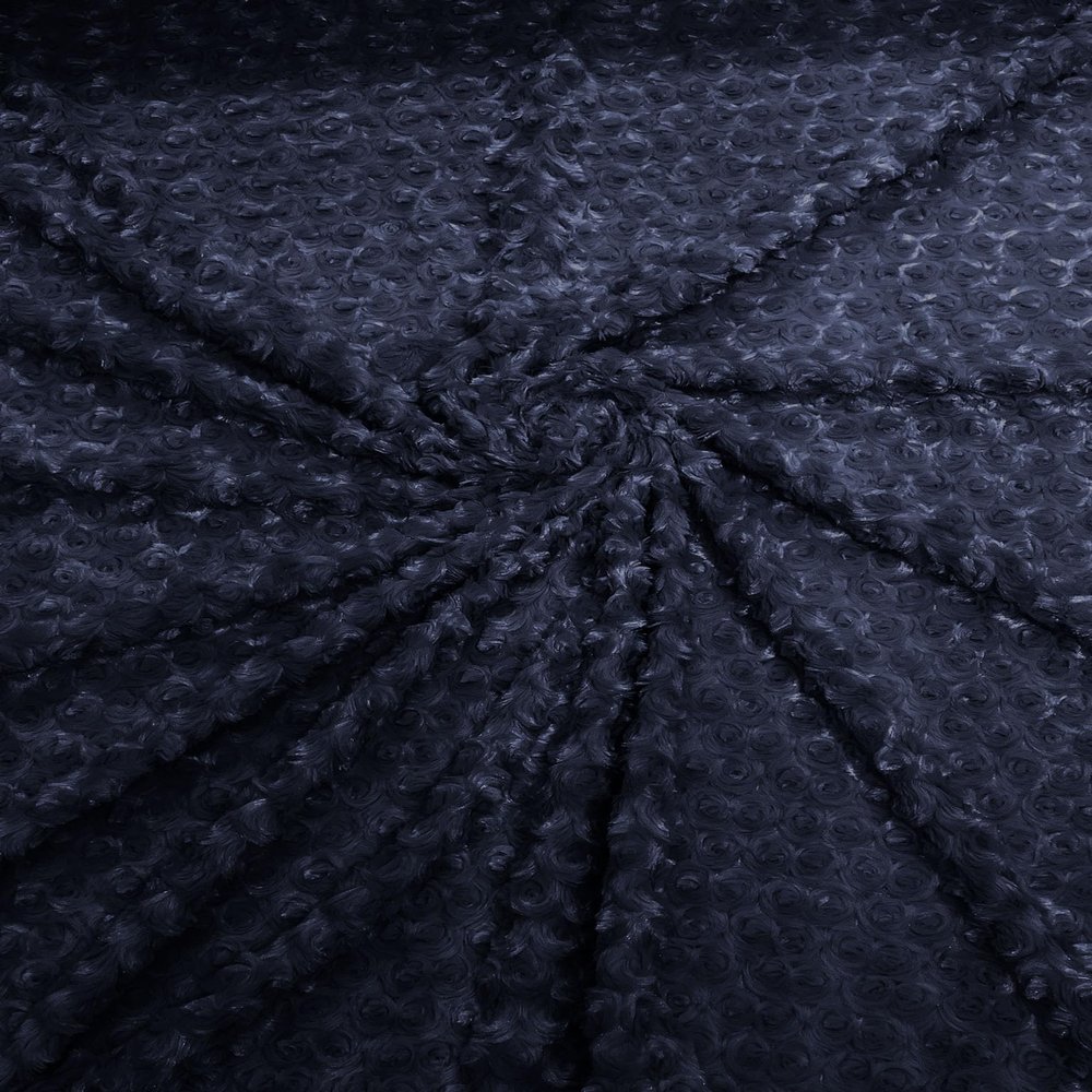New Creations Fabric & Foam Inc, 58/59" Wide Snuggle Rosebud Soft Fabric (Navy Blue, 3 Yards)