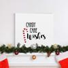 Renditions Gallery Canvas Christmas Wall Art Red White Xmas Candy Cane Wishes Abstract Hanging Artwork for Bedroom Office Home Kitchen Decorations - 10"X10" LT05 view 3