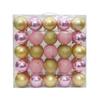 Jeco Gold/Pink Combo 50Pk 3" Shiny Glitter Square Christmas Ornament view 1