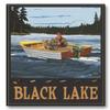 Black Lake Michigan Fisherman in Boat Giclee Archival Canvas Print Wall Art Dcor for Home & Office from Travel Artwork by Artist Paul A. Lanquist 9" x 12" view 1