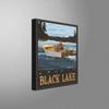 Black Lake Michigan Fisherman in Boat Giclee Archival Canvas Print Wall Art Dcor for Home & Office from Travel Artwork by Artist Paul A. Lanquist 9" x 12" view 2