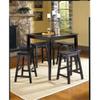 Pemberly Row 18" Solid Wood Saddle Stools for Dining Room, Farmhouse Backless Chair for Small Kitchen Spaces, Black, Set of 2 view 2