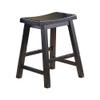 Pemberly Row 18" Solid Wood Saddle Stools for Dining Room, Farmhouse Backless Chair for Small Kitchen Spaces, Black, Set of 2 view 4