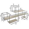 Admired By Nature 3 Tier Wall Mount Shelf, Modern Shelving Wall Mounted Organizer, Black Metal Shelf for Living Room Home Decor view 3