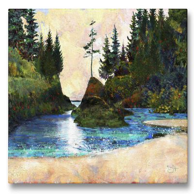 Dead Mans Cove (Cape Disappointment, Oregon) Giclee Archival Canvas Print Wall Art Dcor for Home & Office from Artwork by Artist Lisa Sofia Robinson 9" x 12"