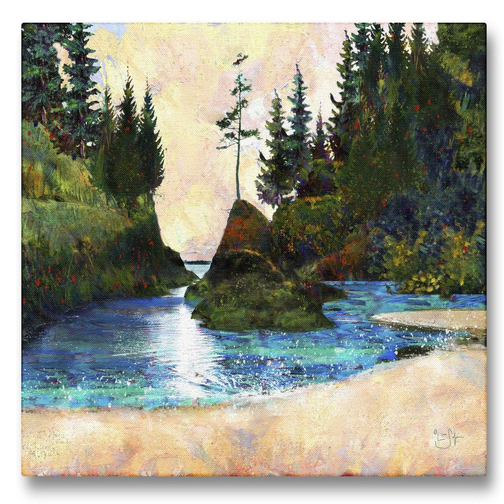 Dead Mans Cove (Cape Disappointment, Oregon) Giclee Archival Canvas Print Wall Art Dcor for Home & Office from Artwork by Artist Lisa Sofia Robinson 9" x 12"