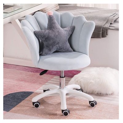 LIYFF-Stools Comfy Upholstered Lotus Office Chair, Accent Home Task Chair Executive Chair, 360 Swivel Height Adjustable