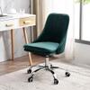 LIYFF-Stools 360 Swivel Office Desk Chair, Velvet Adjustable Rolling Task Chair with Backrest for Barber, Office, Home, Computer, Armless view 1