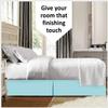 ABP Collection Bed Skirt - Soft Silky Microfiber Box Pleated Bed Skirt - Luxury Pleated Dust Ruffle, Hotel Quality Sleek Modern Bed Skirt, Easy Fit with 21 Inch Tailored Drop, Full, Aqua Blue view 2