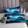 Blue Purple Marble Bedspread, Abstract Art Theme Teal Coverlet Set Girls Women Golden Turquoise Grain Marble Pattern Quilted Coverlet, For Boys Teens Modern Stylish Soft Chic Bedspread Quilt Set,Twin view 4