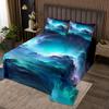 Blue Purple Marble Bedspread, Abstract Art Theme Teal Coverlet Set Girls Women Golden Turquoise Grain Marble Pattern Quilted Coverlet, For Boys Teens Modern Stylish Soft Chic Bedspread Quilt Set,King view 1