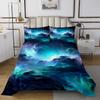 Blue Purple Marble Bedspread, Abstract Art Theme Teal Coverlet Set Girls Women Golden Turquoise Grain Marble Pattern Quilted Coverlet, For Boys Teens Modern Stylish Soft Chic Bedspread Quilt Set,King view 3