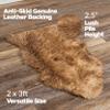 Natural Milan Genuine Sheepskin Area Rugs with Thick and Lush Pile, Fluffy Sheep Fur Rug with Anti-Skid Backing for Bedroom Living Room, Single Pelt, Morchella 2 ft x 3 ft view 4