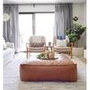 Amazing Large Square Leather Pouf - Handmade Natural Cow Leather - Moroccan Pouf, Living Room Ottoman - Only Cover (50x35x14 inch) view 1