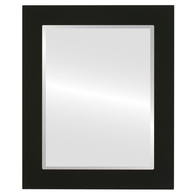 OVALCREST Rectangle Beveled Wall Mirror for Home Decor - Soho Style - Matte Black - 28x34 Outside Dimensions