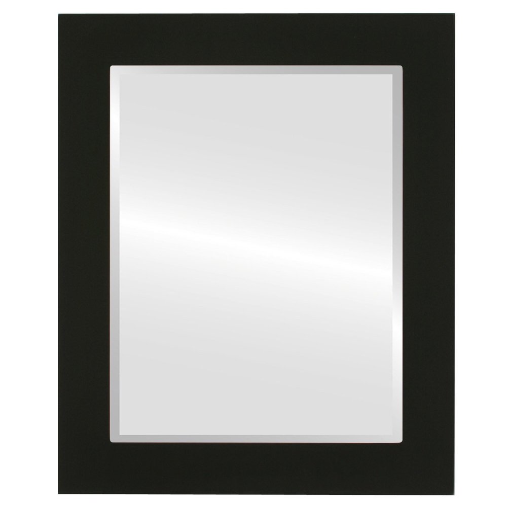 OVALCREST Rectangle Beveled Wall Mirror for Home Decor - Soho Style - Matte Black - 28x34 Outside Dimensions