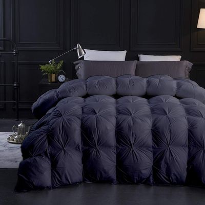 Home Luxury Living Dark Gray All Season Down Alternative Pintuck Comforter- Twin XL Size 68 x 90 Inches 1 pc Pinch Pleated Comforter 600 GSM & 4 - Corner Tabs 100% Egyptian Cotton- Dark Gray Solid