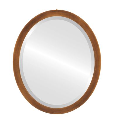 OVALCREST Oval Beveled Wall Mirror for Home Decor - Manhattan Style - Sunset Gold - 20x26 Outside Dimensions