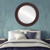 OVALCREST Round Beveled Wall Mirror for Home Decor - Soho Style - Black Cherry - 18x18 Outside Dimensions view 3