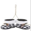 Black And White Buffalo Check Snow Boots Ornaments Christmas Tree Trimming Decoration view 1