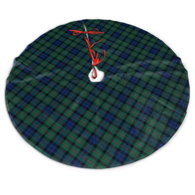 DARAJZ Clan Maccallum Dark Blue and Green Scottish Tartan Christmas Tree Skirt for Xmas Party Decoration-48 inch