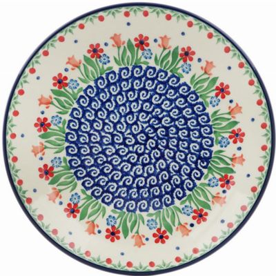 Polmedia Polish Pottery Dessert Plate - Babcia's Garden Pattern Handmade in Boleslawiec Poland by Ceramika Artystyczna + Certificate of Authenticity