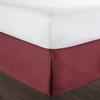 100% Cotton 800 Thread Count Box Pleated Bed Skirt - Luxury Pleated Dust Ruffle, Hotel Quality Modern Bed Skirt, Easy Fit with 15 Inch Tailored Drop, California King, Burgundy view 3