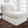 100% Cotton 800 Thread Count Box Pleated Bed Skirt - Luxury Pleated Dust Ruffle, Hotel Quality Modern Bed Skirt, Easy Fit with 15 Inch Tailored Drop, Short Queen, White view 3