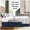 100% Cotton 800 Thread Count Box Pleated Bed Skirt - Luxury Pleated Dust Ruffle, Hotel Quality Modern Bed Skirt, Easy Fit with 15 Inch Tailored Drop, RV King, Navy Blue view 4