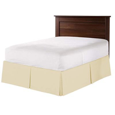 100% Cotton 800 Thread Count Box Pleated Bed Skirt - Luxury Pleated Dust Ruffle, Hotel Quality Modern Bed Skirt, Easy Fit with 15 Inch Tailored Drop, California King, Ivory