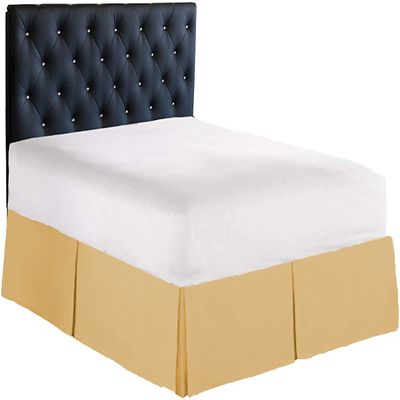 100% Cotton 800 Thread Count Box Pleated Bed Skirt - Luxury Pleated Dust Ruffle, Hotel Quality Modern Bed Skirt, Easy Fit with 15 Inch Tailored Drop, Twin XL, Taupe