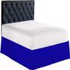 100% Cotton 800 Thread Count Box Pleated Bed Skirt - Luxury Pleated Dust Ruffle, Hotel Quality Modern Bed Skirt, Easy Fit with 15 Inch Tailored Drop, Short Queen, Royal Blue view 1