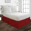 100% Cotton 800 Thread Count Box Pleated Bed Skirt - Luxury Pleated Dust Ruffle, Hotel Quality Modern Bed Skirt, Easy Fit with 15 Inch Tailored Drop, Full, Burgundy view 2