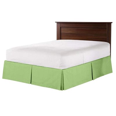 100% Cotton 800 Thread Count Box Pleated Bed Skirt - Luxury Pleated Dust Ruffle, Hotel Quality Modern Bed Skirt, Easy Fit with 15 Inch Tailored Drop, Full XL, Sage
