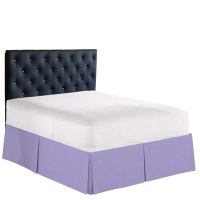 100% Cotton 800 Thread Count Box Pleated Bed Skirt - Luxury Pleated Dust Ruffle, Hotel Quality Modern Bed Skirt, Easy Fit with 15 Inch Tailored Drop, Full XXL, Lilac