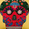 SARO LIFESTYLE Da de Los Muertos Collection Bright Sugar Skull Pillow Cover, 18", Yellow view 3