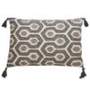SARO LIFESTYLE Lauren Collection Block Print Modern Throw Pillow Cover, 16"x24", Grey view 1