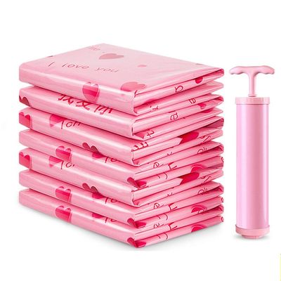 Space Saver Bags Seal Compression Bag Vacuum Storage Bag, Space Saver Compression Bags with Hand Pump, Vacuum Compression Bags for Bedding Clothes Pillows, 8 Large
