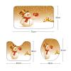 Amagical Christmas Cute Snowman with Gift Pattern Bathroom Mat Set Shower Curtain Set Bath Mat Contour Mat Toilet Cover Shower Curtain with 12 Hooks view 3