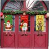 1pc Xmas Hanging Flag Cartoon Window Background Hanging Flag Christmas Indoor Outdoor Hanging Sign Shop Wall Room Decoration view 2