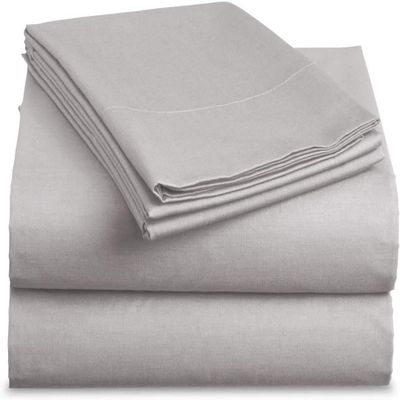 5 Pcs Split King Sheet Sets for Adjustable Bed -100% Pure Cotton 800 TC Best Bedding Set Extra Soft, Easy Fit Upto 15" Deep Pockets of Fitted Sheet (Split King Size, Silver)
