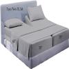 5 Pcs Split King Sheet Sets for Adjustable Bed -100% Pure Cotton 800 TC Best Bedding Set Extra Soft, Easy Fit Upto 15" Deep Pockets of Fitted Sheet (Split King Size, Silver) view 2