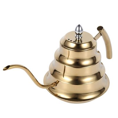 1.2L Gooseneck Tea Pot, Tea Kettle Anti-rust and -resistant Tea Pot, for using on Gas, Electric and Induction Stove Home Kitchen Use(Golden)