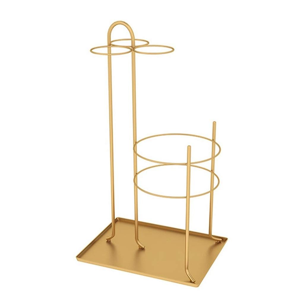 Umbrella Racks AYY Creative Metal Umbrella Stand Umbrella Holder, Decoration Storage Rack for Corridor Entrance of Family Hotel Cafe, with Drip Tray, New Home Gift, Black White Gold Brown