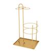 Umbrella Racks AYY Creative Metal Umbrella Stand Umbrella Holder, Decoration Storage Rack for Corridor Entrance of Family Hotel Cafe, with Drip Tray, New Home Gift, Black White Gold Brown view 1