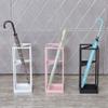 Umbrella Racks AYY Double Layer Iron Umbrella Stand Umbrella Holder, Independent Hollow Storage Rack with Partition Board, Used for The Entrance of Family Hotel Corridor, Black Gold Pink White view 2