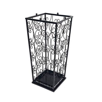 Umbrella Racks AYY Black European Style Iron Umbrella Stand Umbrella Holder, Stand-Alone Hollow Umbrella Stick Storage Rack, with Hook and Independent Drip Tray, 21x21x55cm