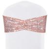 SquarePie Pack of 10 Sequin Chair Sashes Bands Shining Rose Gold Bows for Wedding Banquet Party Decor view 1
