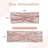 SquarePie Pack of 10 Sequin Chair Sashes Bands Shining Rose Gold Bows for Wedding Banquet Party Decor view 3