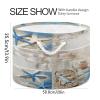 ALAZA Summer Starfish Seashell Beach Sand Large Storage Laundry Basket with Handles for Blanket Towels Nursery Hamper Bin 20" x 20" x 14" view 2